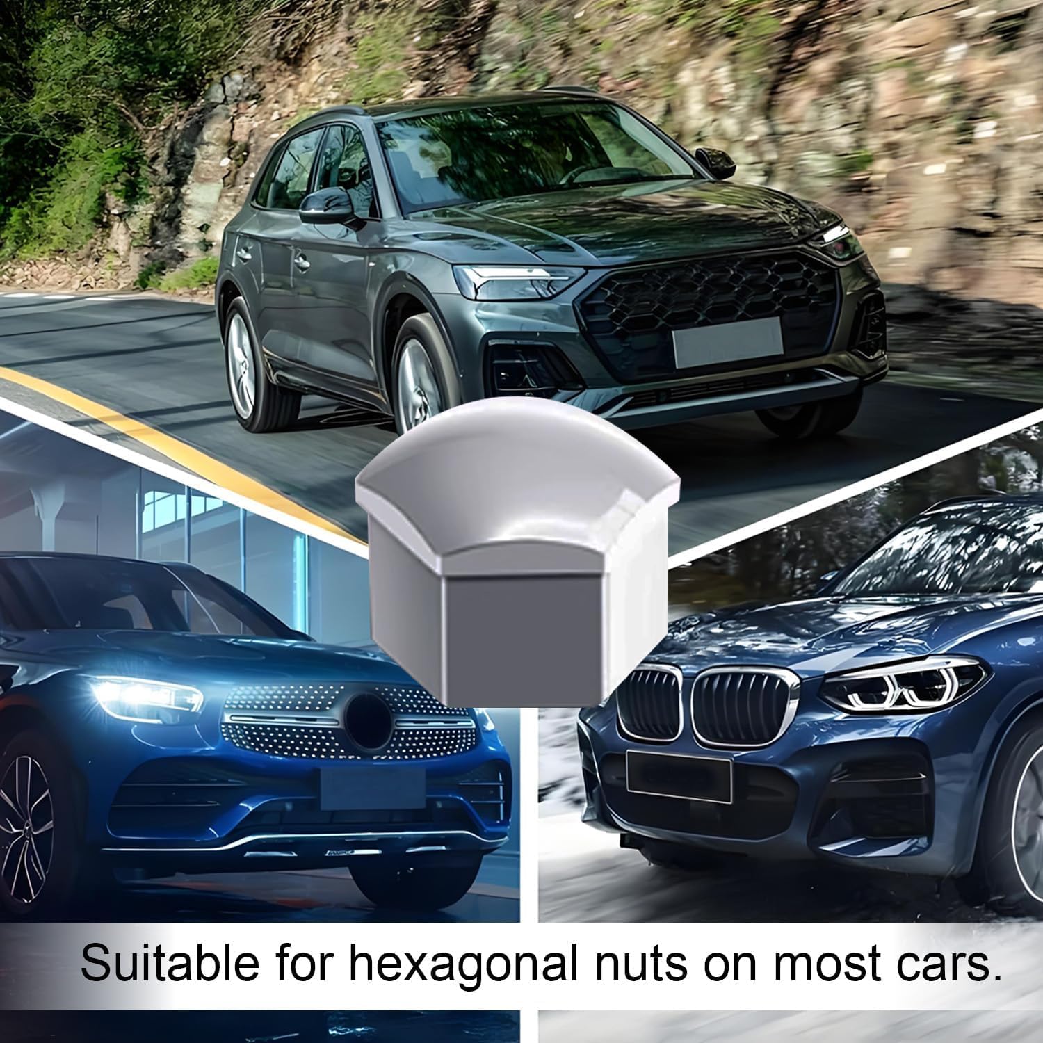 20 Pcs Lug Nut Covers for 2018-2022 2023 2024 Chevy Chevrolet Equinox, Protecting Decorating Wheel Bolts Protective Covers Rust-Resistant Car Accessories,Silver-19mm