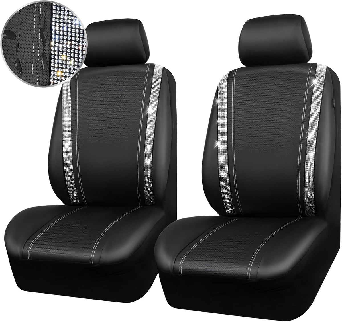 car pass leather bling diamond car seat cover, view 9