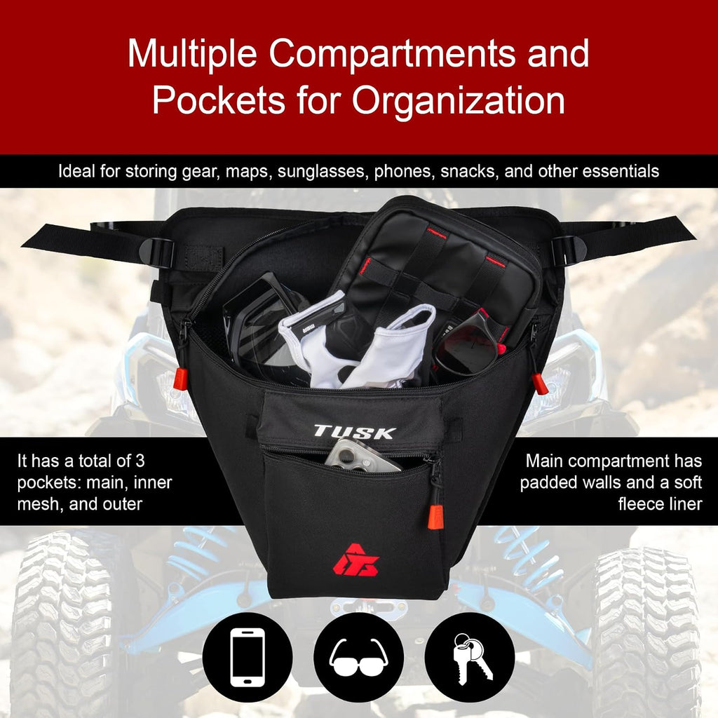 Tusk UTV Cab Pack Black – Off-Road Utility Vehicle Storage Accessory - Compatible with Can-Am Maverick Trail 1000 DPS 2018-2025