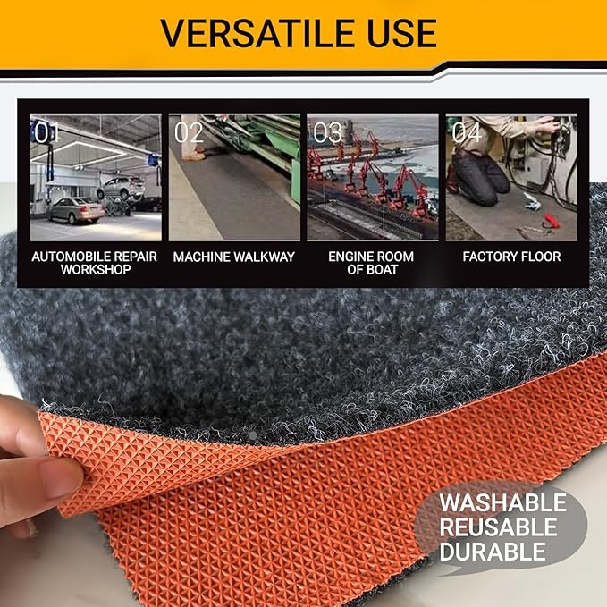 Oil Spill Garage Floor Mat Large, Heavy Duty 98" x 79" 8mm Thick Garage Mat - Image 7