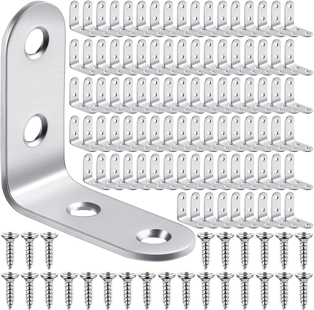 pelopy 100 pcs l bracket stainless steel 90, main product view