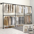 kelixu 114.4" industrial pipe clothing rack for wall, main product view