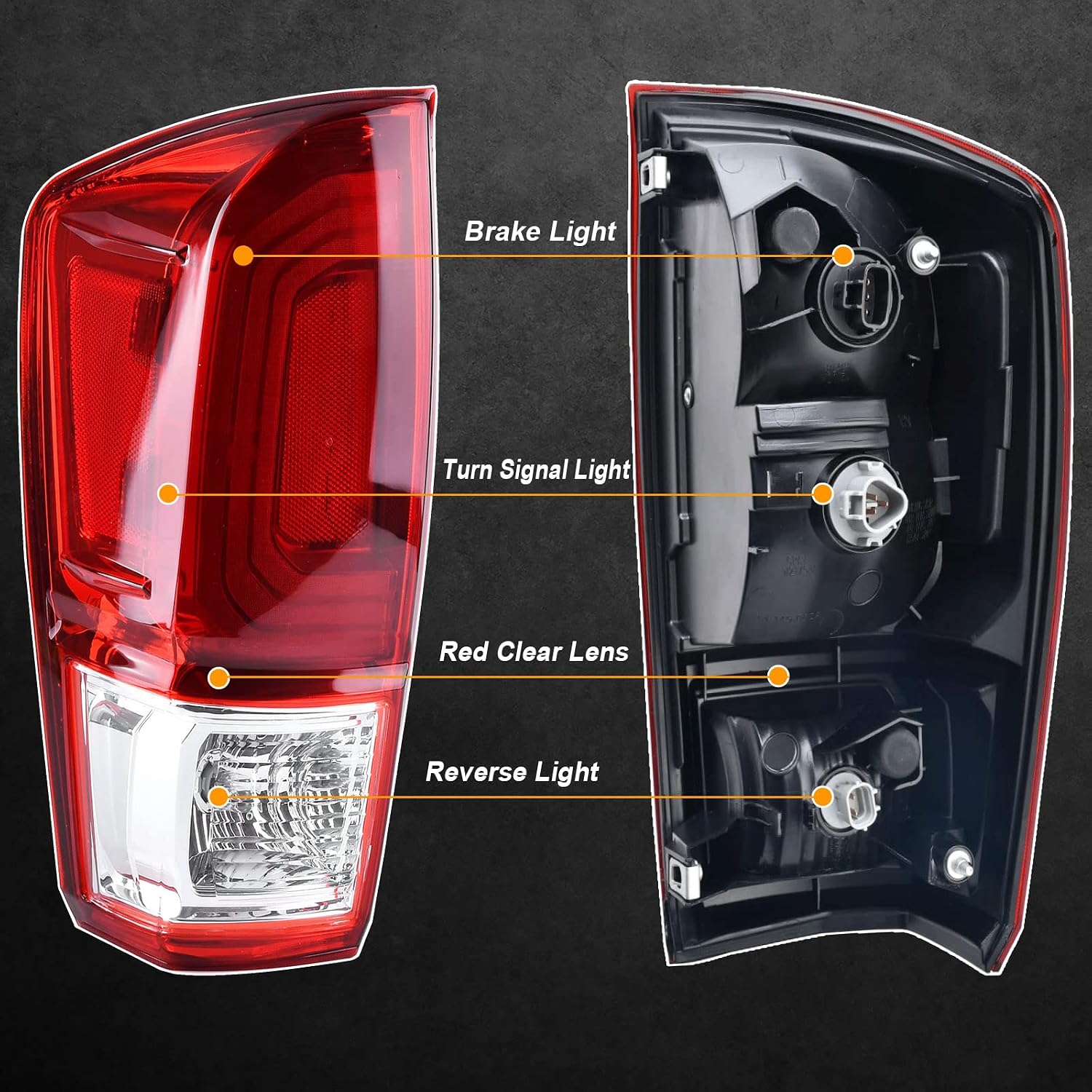 Tail Light Rear Lamp Compatible With 2016-2023 Toyota Tacoma Right Passenger Side Taillight Brake Signal Assembly with Bulb # ‎81550-04170
