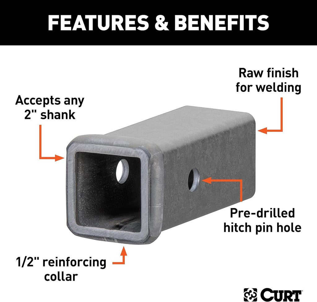 Curt Manufacturing 49060 6 in Receiver Tube 2 in X 2 in Raw Finish