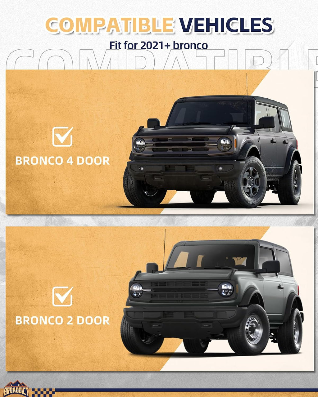 Custom Fit Windshield Sun Shade Fit for Ford Bronco 2021-2025 Foldable Front Sunshade Interior Protector, Complete Light & UV Blocking