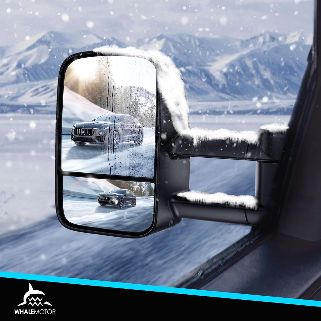 Tow Mirrors Compatible with 1988-1998 Chevy GMC C/K 1500 2500 3500, Manual Folding Extended Trailer Towing Side Mirrors