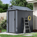 aoxun 4×6 ft all-weather resin storage shed, dark, main product view