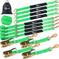 Trekassy Car Tie Down Straps for Trailers Heavy Duty, 2" x 114" Adjustable Ratchet Straps with Snap Hooks, 10,000 lbs Break Strength, (4) 36" Axle Straps, Use for Car, Truck, UTV Transport