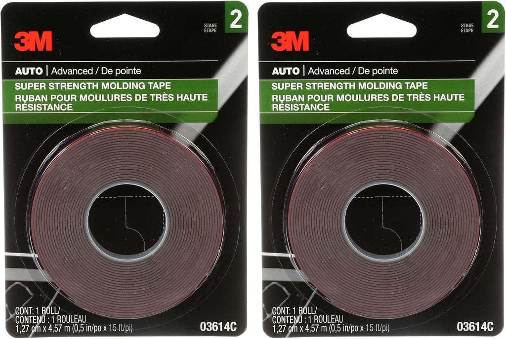 3M 03614 Scotch-Mount 1/2" x 15' Molding Tape (2-Rolls)
