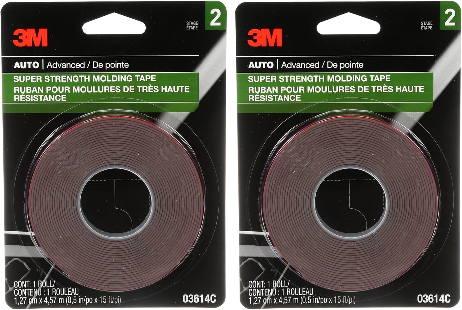 3M 03614 Scotch-Mount 1/2" x 15' Molding Tape (2-Rolls)
