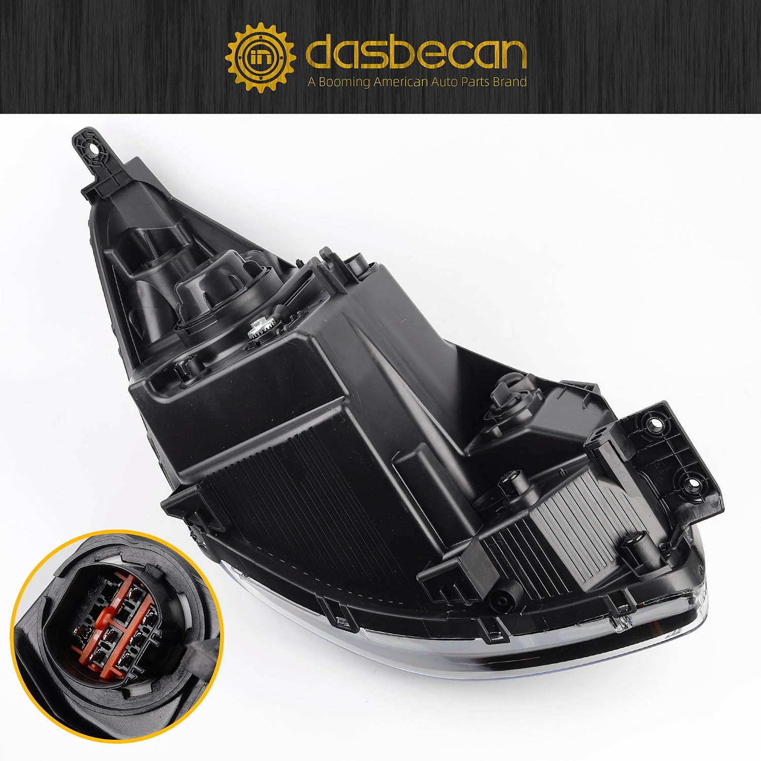 Dasbecan Halogen Headlight Compatible With Kia Soul 2014-2019 Left+Right Side Headlights Assembly Chrome Housing Replaces# 92101B2270 92102B2270 KI2502167 KI2503167(W/O Bulbs)