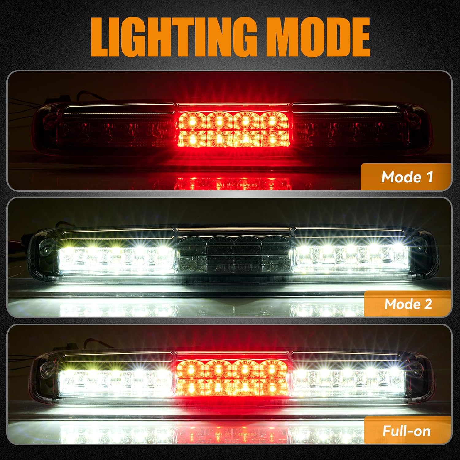 Third 3rd Brake Light, LED High Mount Stop Light for 1999-2006 Chevy Silverado/GMC Sierra 1500 2500 3500HD, 2007 Silverado/Sierra Classic Model, Rear Center Cab Roof Tail Cargo Lamp, Smoke Lens