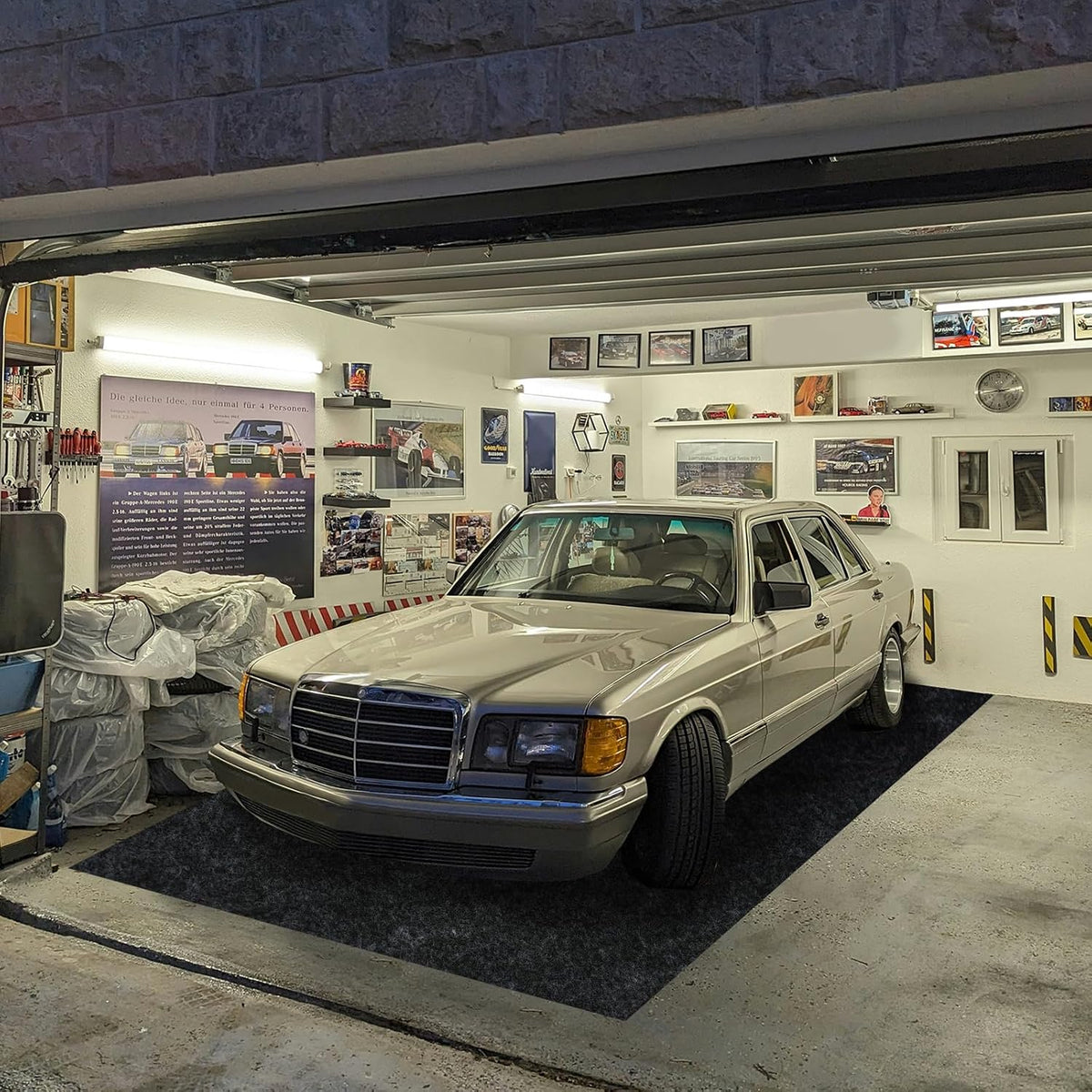 7.5'x 20' Garage Floor Mat & Oil Spill Mat, Heavy Duty Under Car Mat