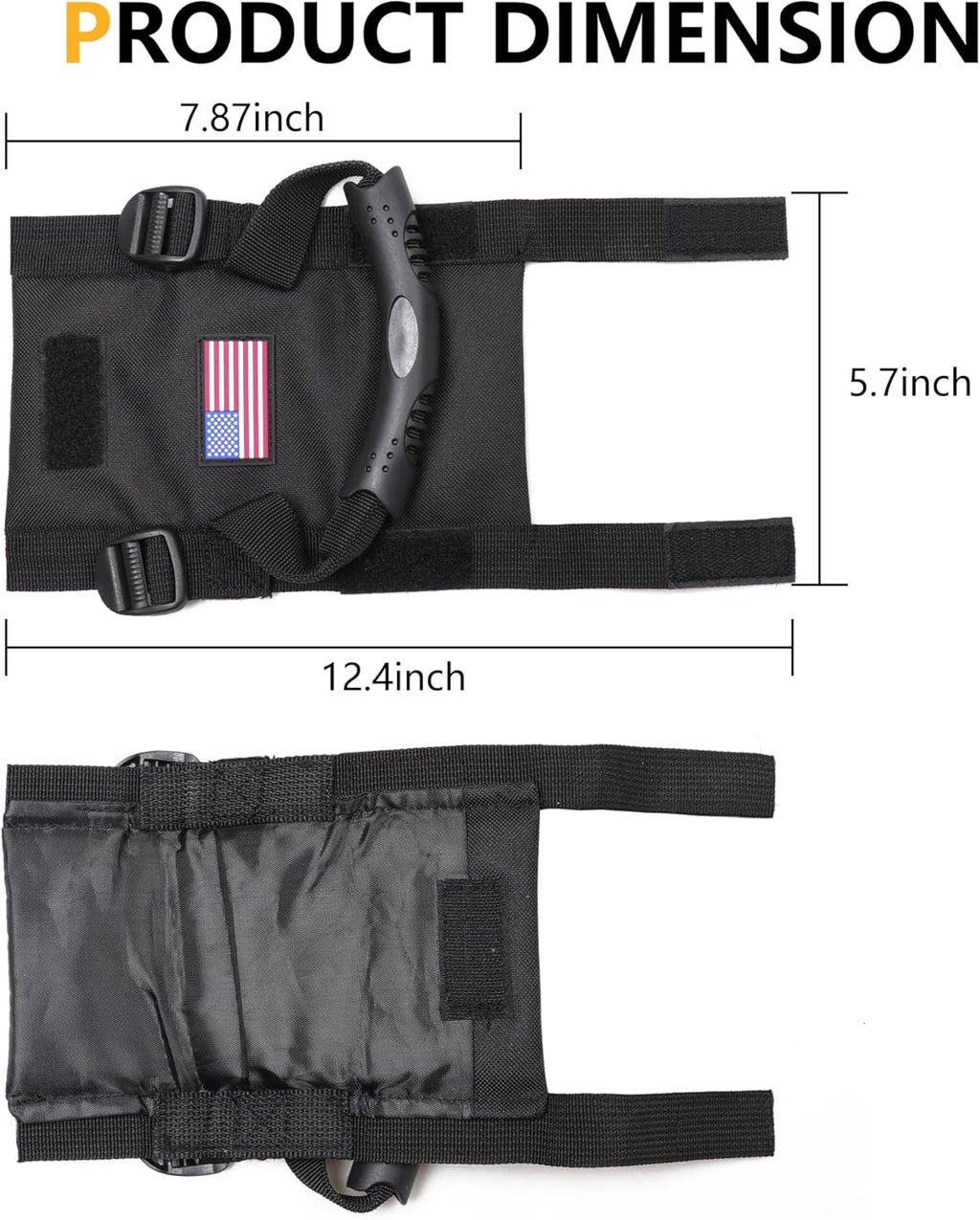 UTV ATV Roll Bar Grab Handles Grips Compatible with Polaris RZR Ranger Can Am Kawasaki Wildcat Pioneer Accessories 1.5” - 1.75” Roll Cage Hand Holds with US Flag, 2 Pack