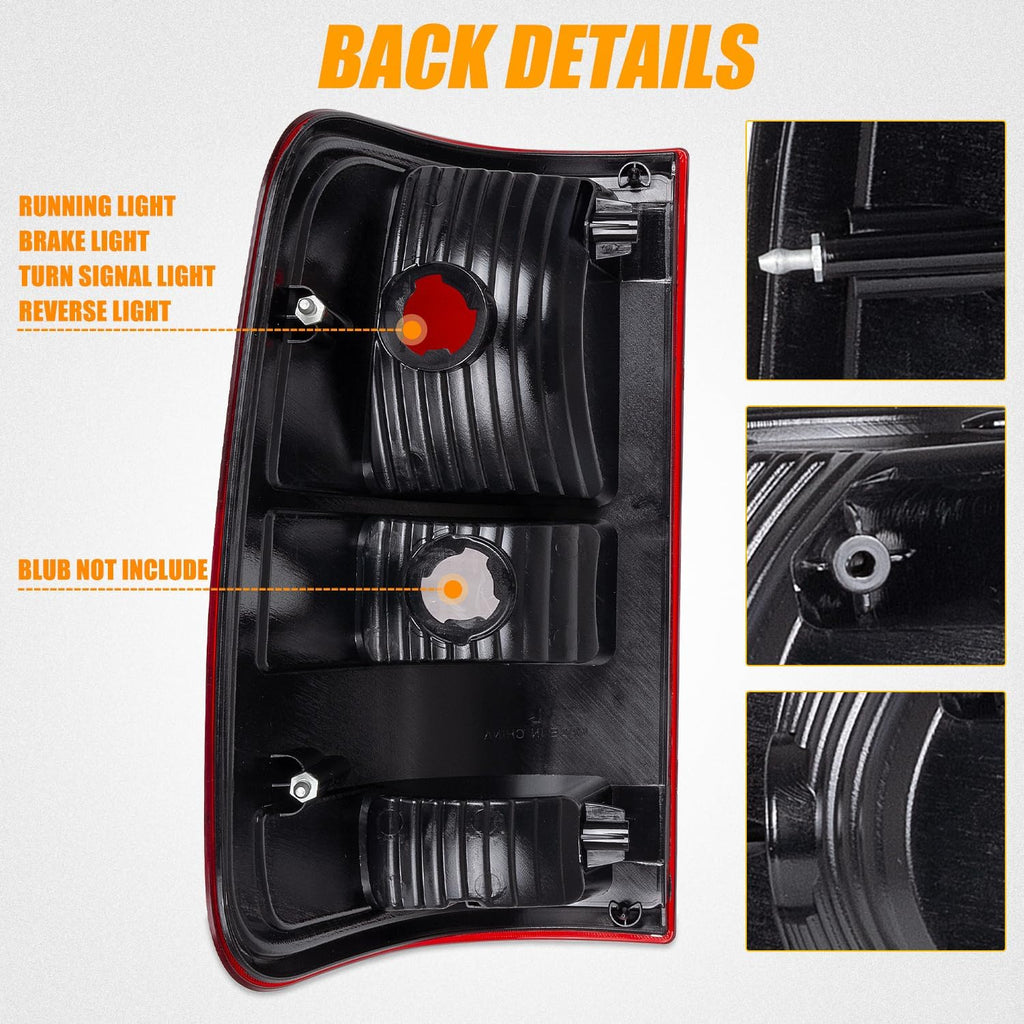 RANSOTO Right Tail Light Compatible with 2004 2005 2006 2007 2008 Ford F150 F-150 Replace FO2801182, 5L3Z-13404-CA, 6L3Z-13404-BA Rear Brake Light (Passenger Side)