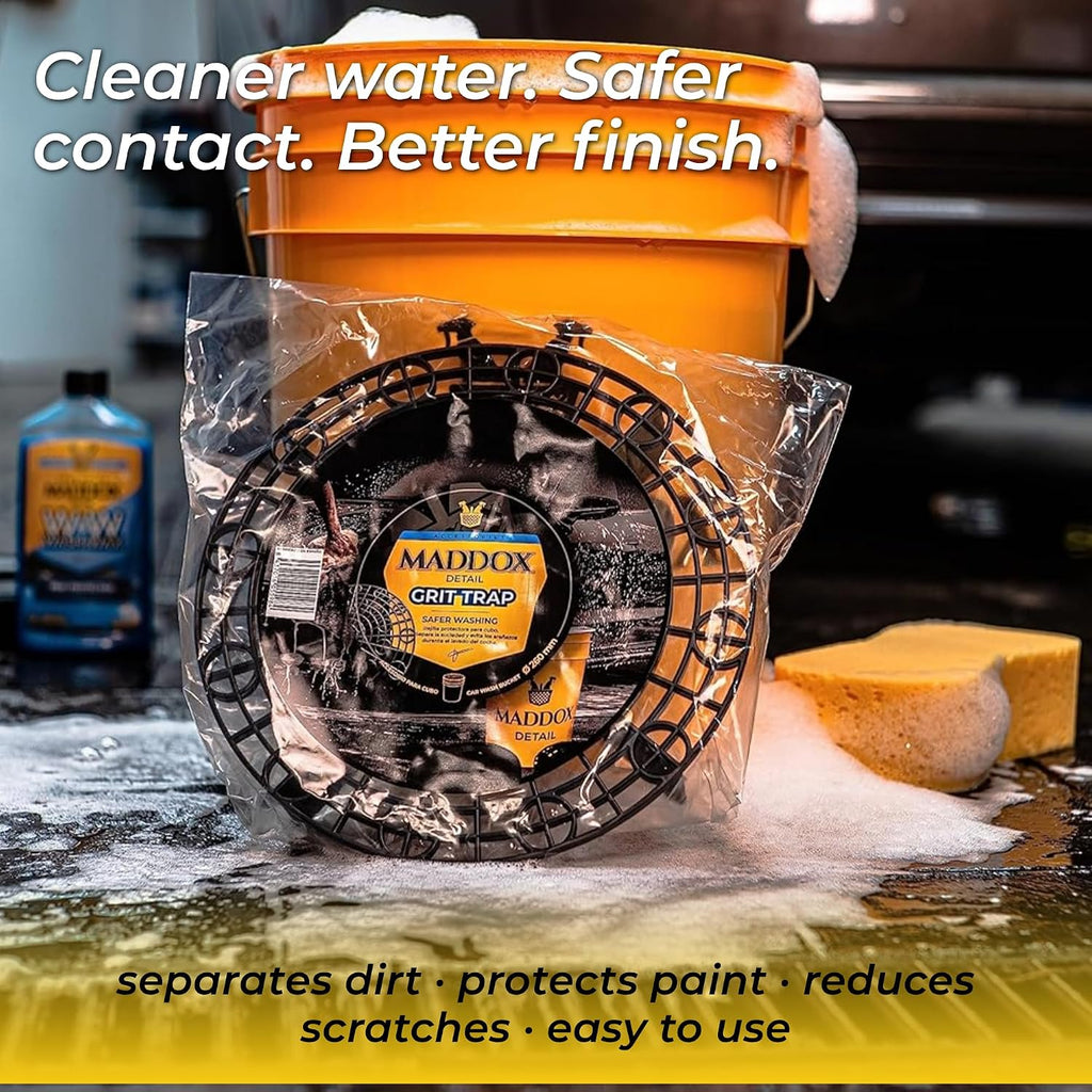 Maddox Detail – Grit Trap | Diameter 26cm Height 6cm | Protective Car Grid for Cleaning Bucket | Prevents Scratches and Separates Dirt During Washing | Exterior and Interior Car Cleaner
