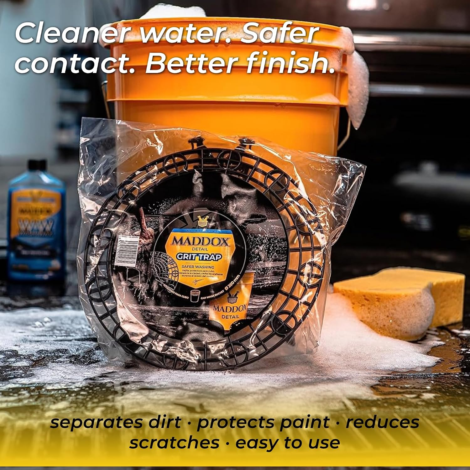 Maddox Detail – Grit Trap | Diameter 26cm Height 6cm | Protective Car Grid for Cleaning Bucket | Prevents Scratches and Separates Dirt During Washing | Exterior and Interior Car Cleaner