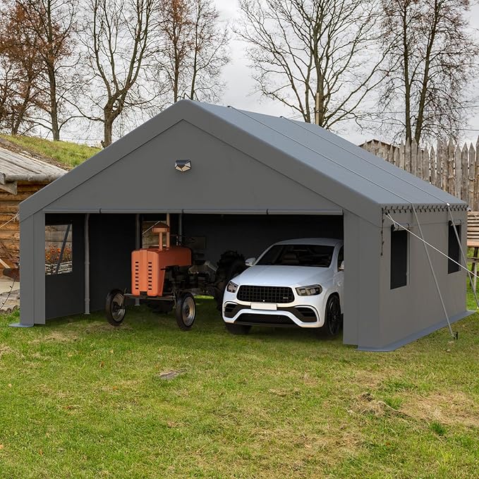 20x20 Carport Canopy, Heavy Duty Car Port, Portable Car Ports Garage - Image 8