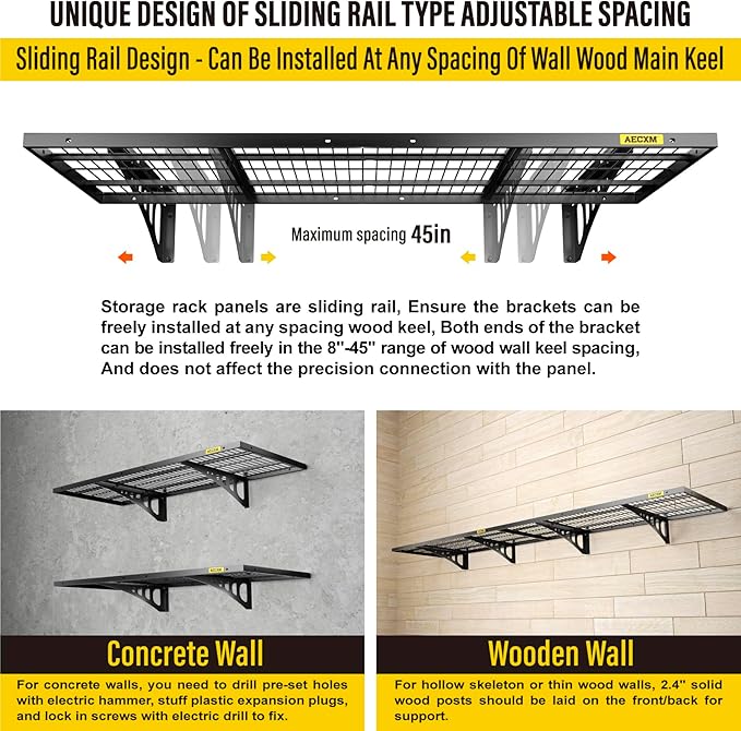 1.64x4ft 2Pack Wire Shelving Unit Heavy Duty Garage Storage Shelves Wall - Image 6