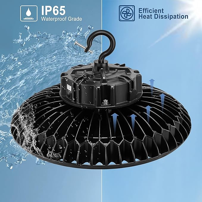 6 Pack 300W LED High Bay Light, UL&DLC Listed 41000LM Dimmable UFO High Bay LED - Image 4