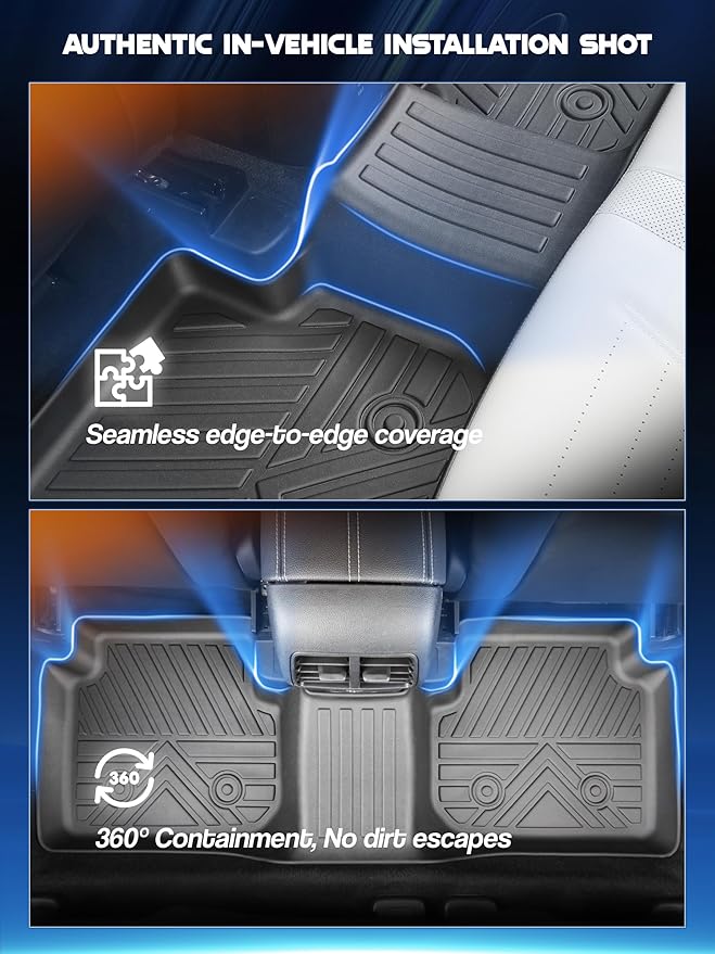 Car Floor Mats for Ford Escape 2020-2024 2025 Accessories, TPE All Weather - Image 6