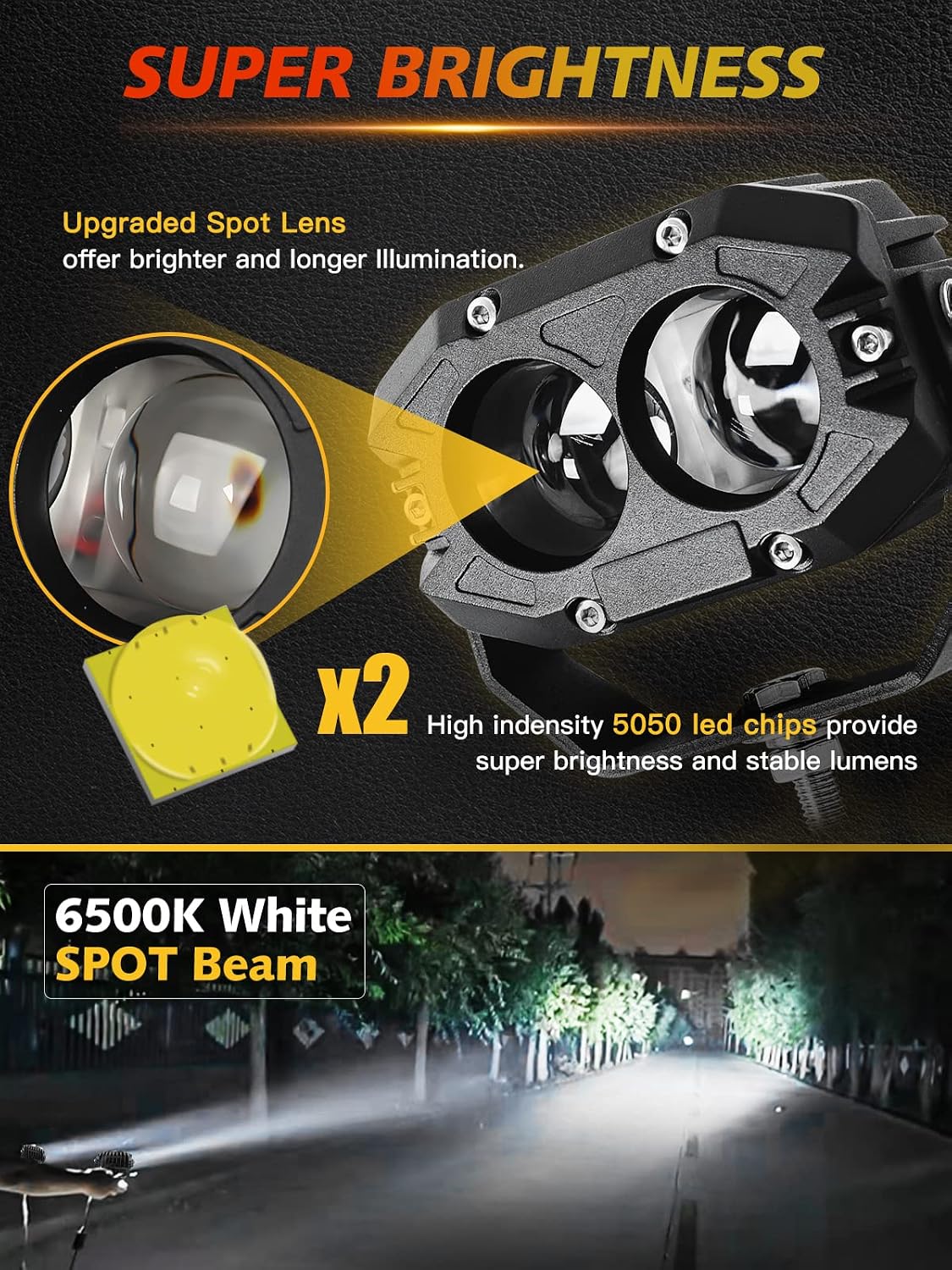 mayello 4 inch led light pods 60w square shown in use