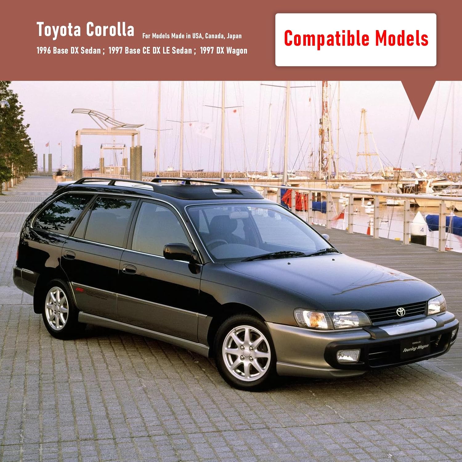 CarPartsDepot Front Bumper Grill Grille Compatible With Corolla (1996-1997 Corolla)