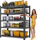 72" H Metal Garage Shelving Unit 3500LBS Metal Storage Shelves 5 Tier