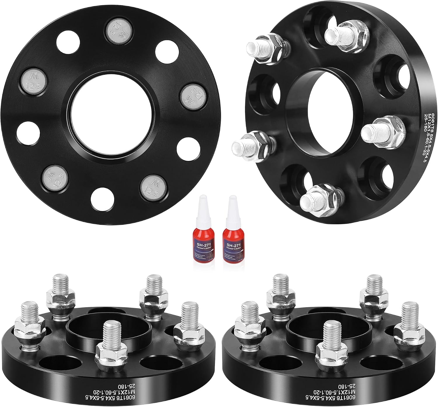 20mm 5x4.5 Hub Centric Wheel Spacers 60.1 Hub Bore with 12x1.5 Studs, 5x114.3 Forged Wheel spacers Set of 4 for Toyota Camry Highlander Avalon Tacoma, Lexus ES300 ES330 ES350 ES300h