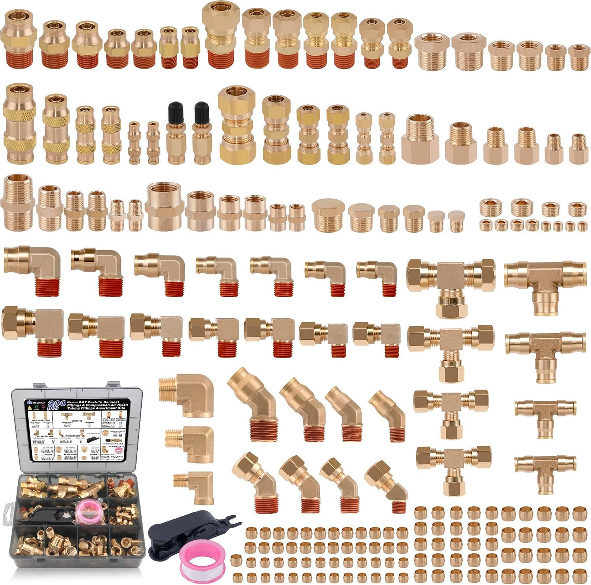 brass dot air brake line & compression fittings, main product view