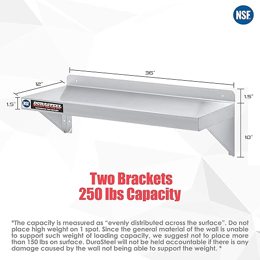 DuraSteel Stainless Steel Wall Shelf - Image 3