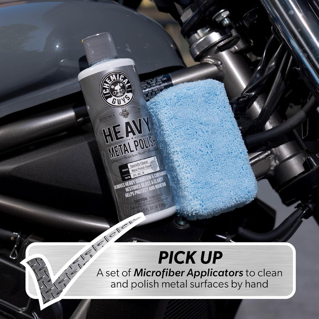Chemical Guys Heavy Metal Polish Restorer and Protectant - Cleans, Restores & Protects, Aluminum, Stainless Steel, Chrome Polish & More, Safe for Cars, Trucks, Motorcycles, RVs, and Boats - 16 oz