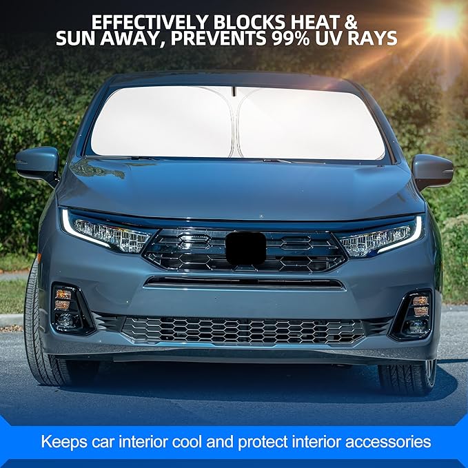 Windshield Sun Shade for Honda Odyssey 2018-2025 2026 Foldable Sunshade Custom - Image 7