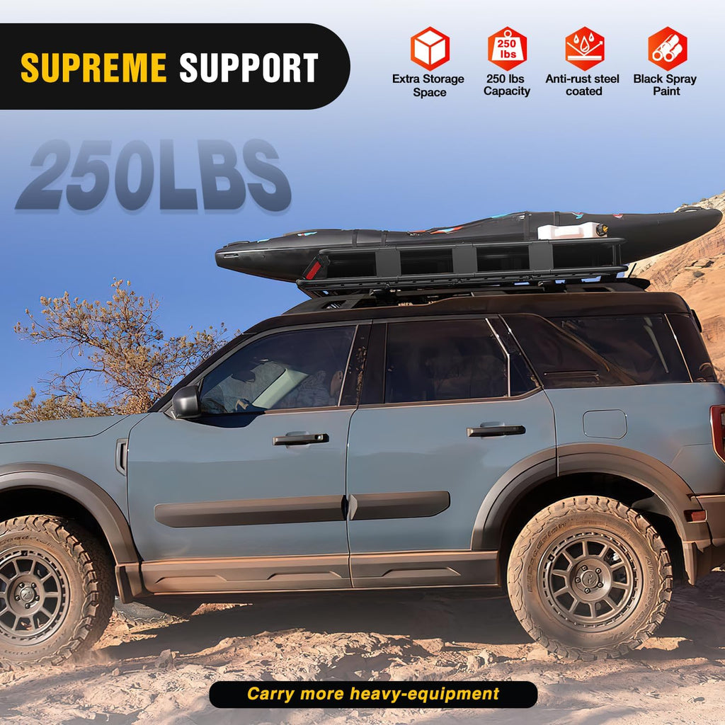 Nilight 64" x 39" x 6" Universal Roof Rack Cargo Basket Heavy-Duty 250LBS Capacity Rooftop Cargo Carrier Luggage Holder for SUV Truck Vehicle