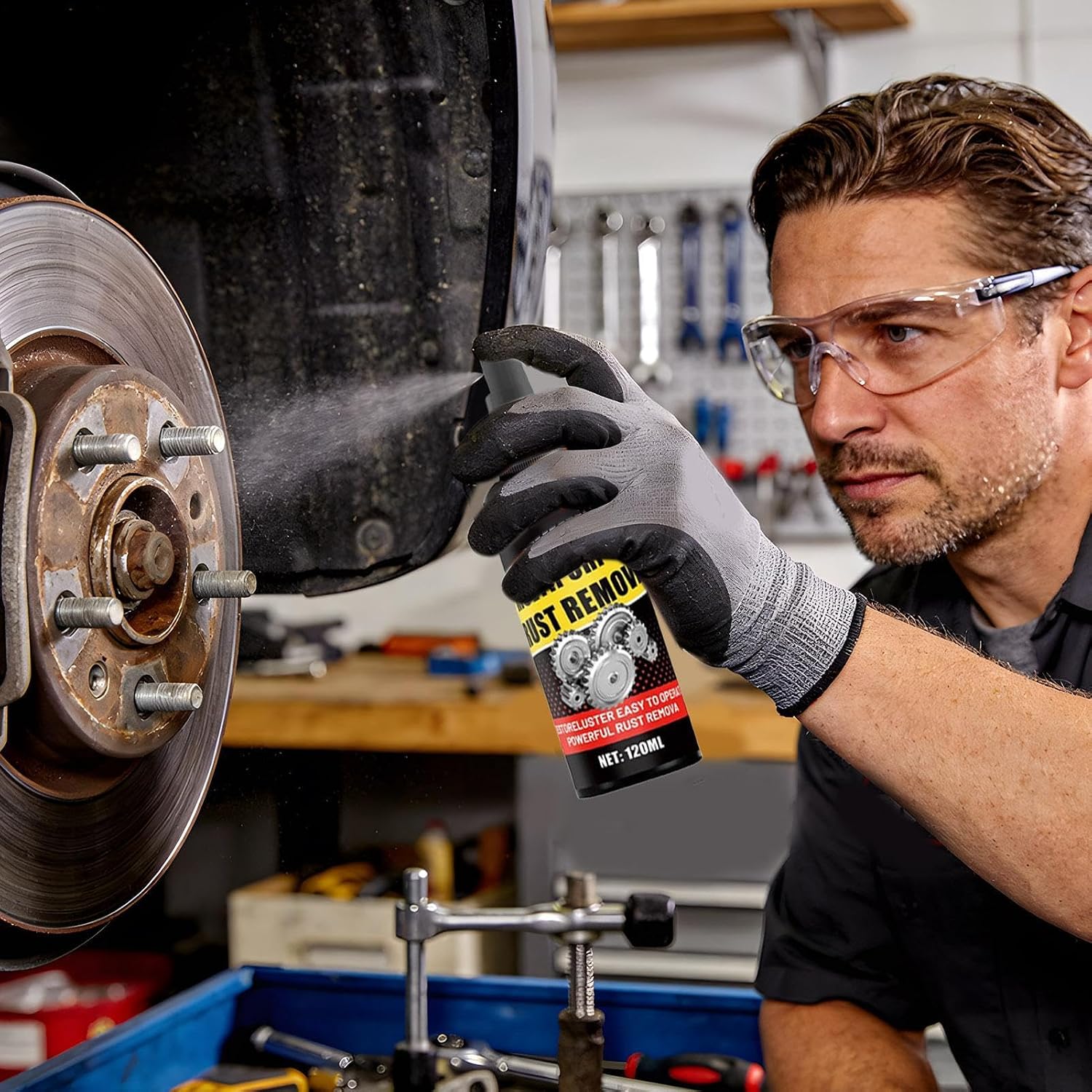 Rust Remover for Car - Bike Chain Rust Removal Agent - Car Brake Disc Lubricant - for Mechanics Shop Guides Bikers Cyclists Drivers Detailers Garage Daily Commute Trucks Sedans RVs SUVs