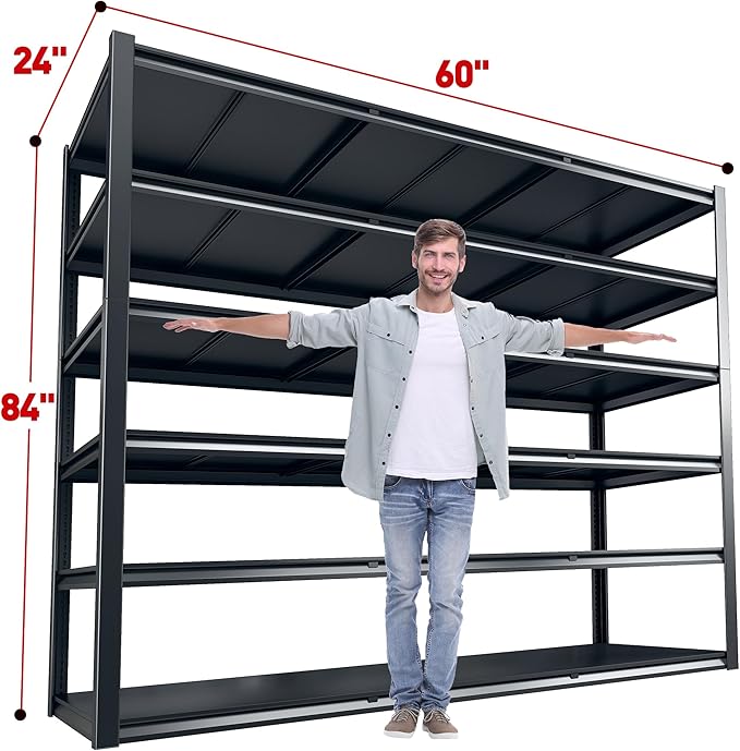 REIBII 84“H Garage Shelving Heavy Duty Storage Shelves 3500 LBS Adjustable - Image 3