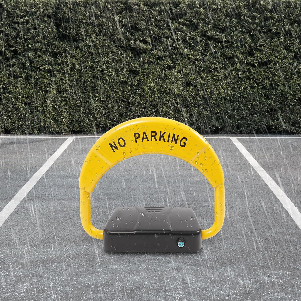 Automatic Remote Control Parking Lock, Folding Parking Barrier with 98ft Wireless Range for Private Car Space, Alloy Steel Waterproof Ground Mount Security Lock for Residential Commercial Use