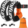 Synthetic Soft Shackle Rope, 2-Pack 1/2in x 22in, 56000 Lbs Breaking Strength, Synthetic Road Recovery Rope for Sailing SUV ATV 4X4 Truck Jeep Safer Than Metal Shackle (Orange)