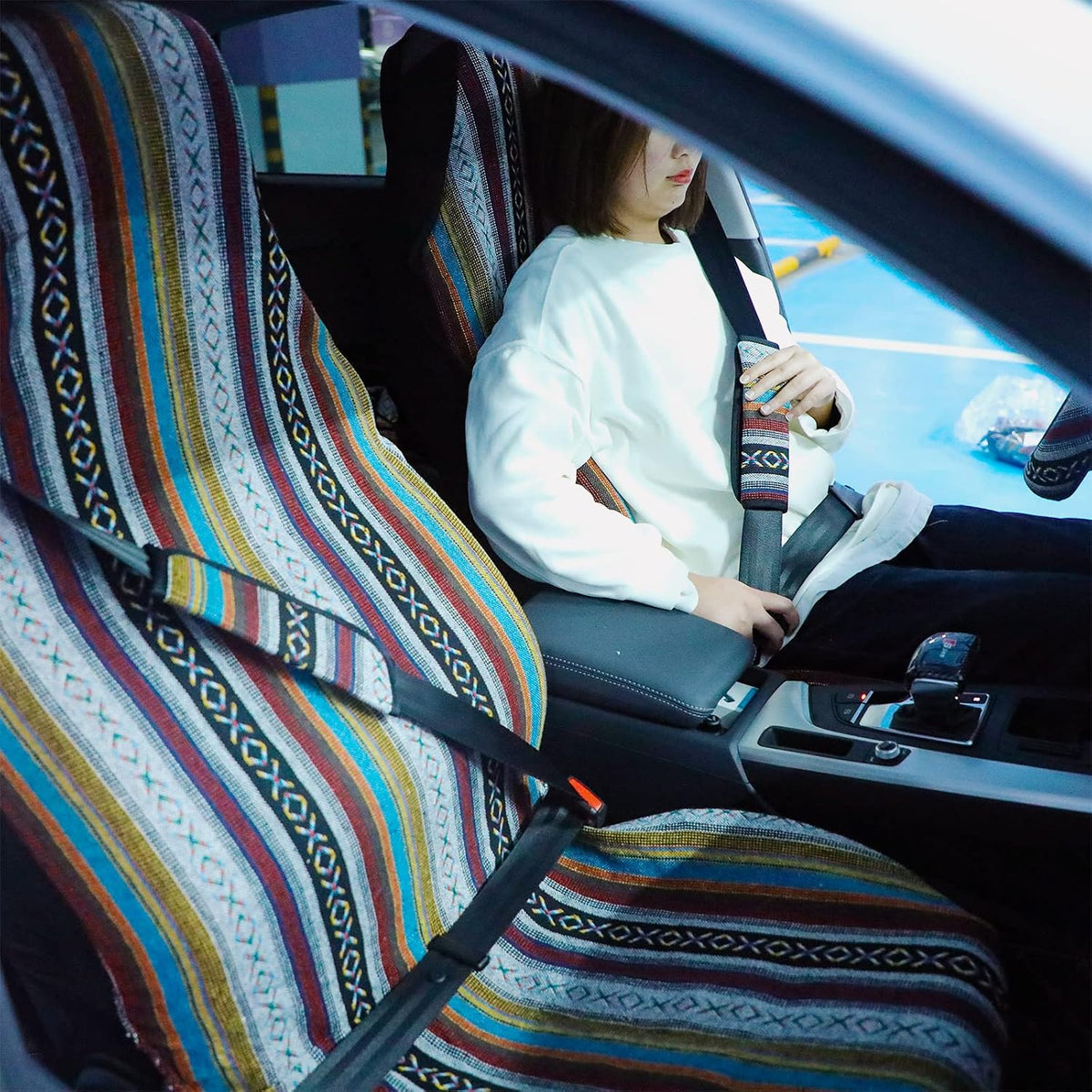 frienda 14 pcs baja saddle blanket car seat, side view