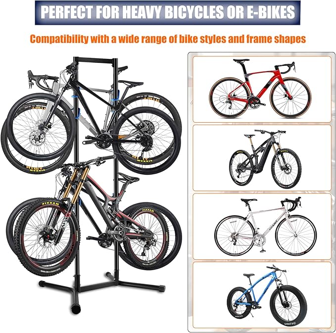 Stand Bike Storage Rack Garage Max 240lbs, Freestanding Gravity Indoor Bike - Image 5