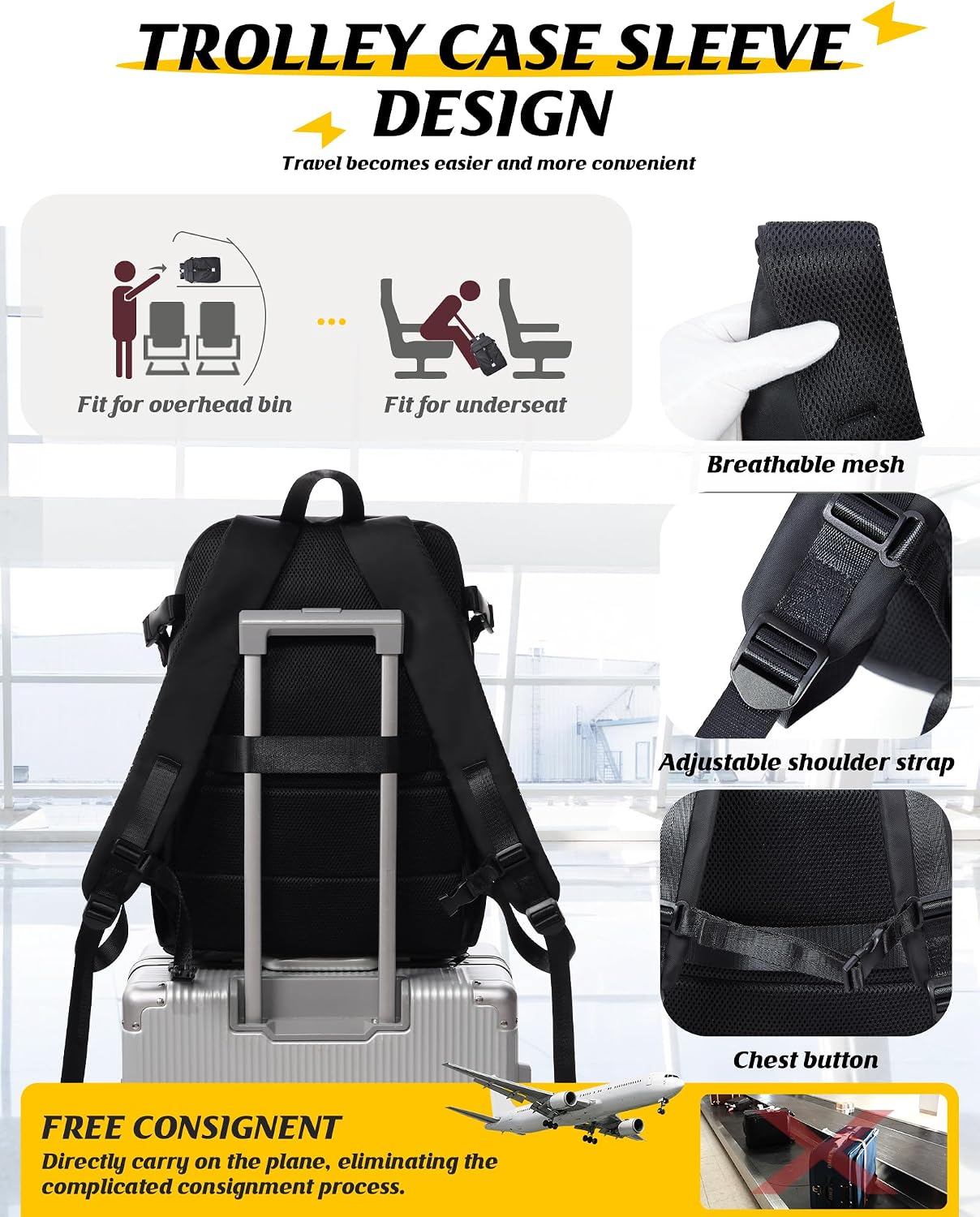 Helmet Backpack for Motorcycle Riders, Waterproof Large Capacity Backpack with Holder, Helmet Bag for Storage Hiking Cycling, Motorcycle Backpacks Motorcycle Riders Accessories for Men Women Black