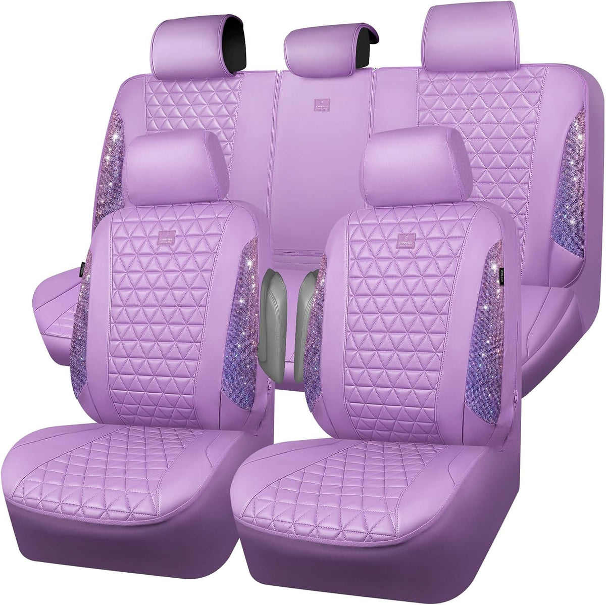 car pass light purple bling diamond leather car, main product view
