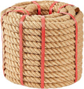 Jute Rope 1.5 Inch x 50 FT, Hemp Rope Twisted Heavy Duty, Perfect for Home Decor, Crafts, Landscaping, Cat Scratching Posts, DIY Projects