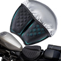 Foldable Motorcycle Gel Seat Cushion with Sunshade Cover – 3D Dome-Shaped Shock Absorption Seat Pad, Comfort & Butt Protection for Long Rides, Stay Cool & Comfortable