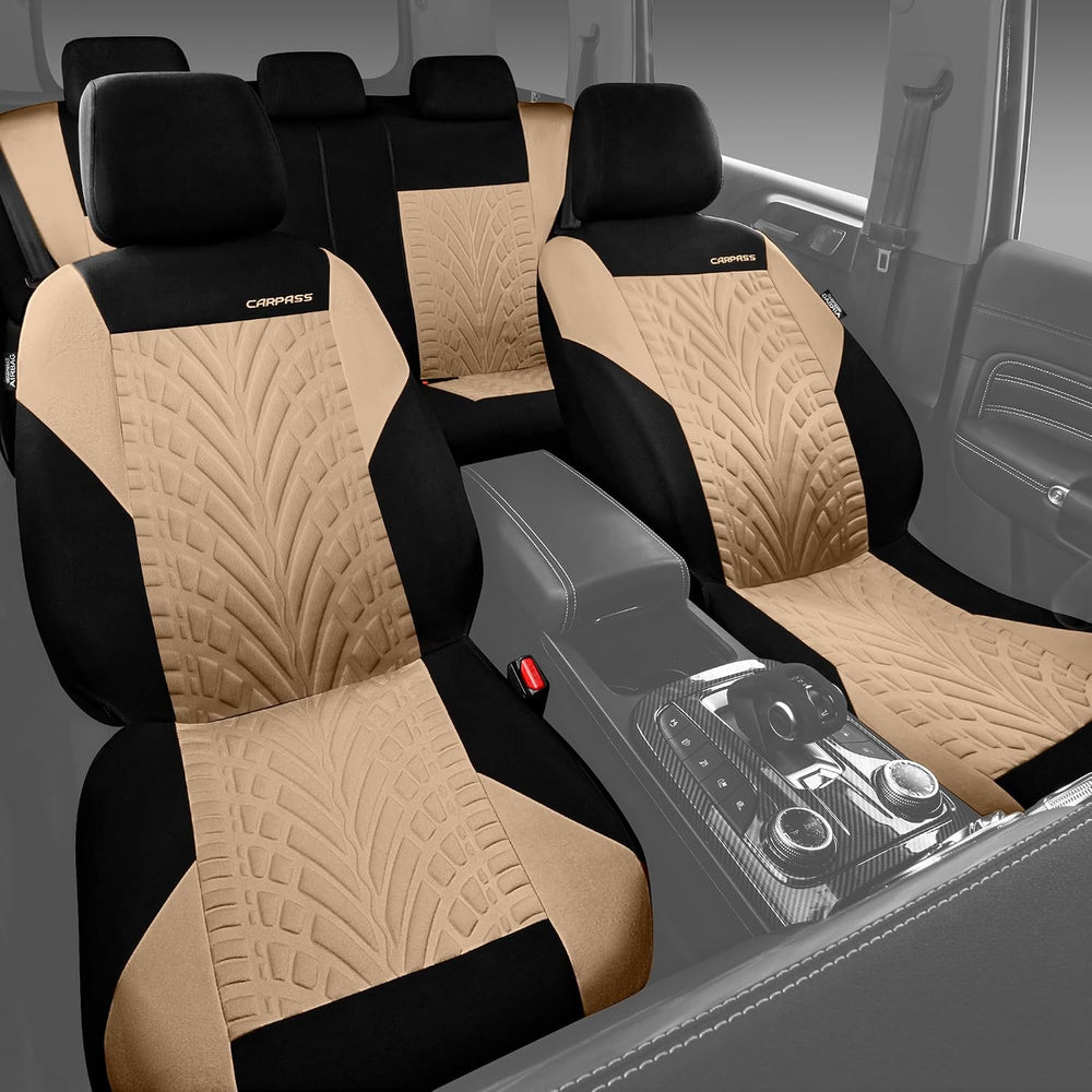 CAR PASS Car Seat Covers Full Sets, Front & Split Rear Bench for Car, 3D ...