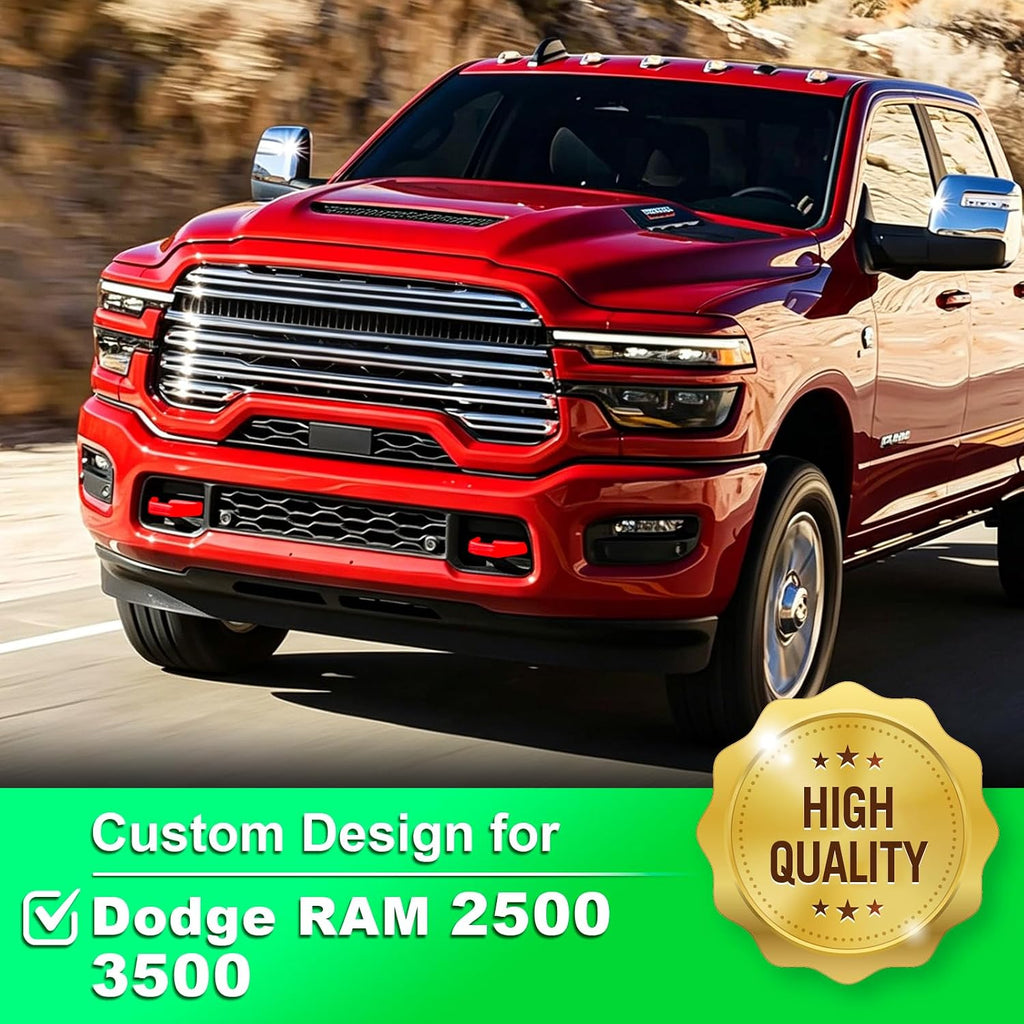 Front Tow Hook Covers for 2019-2026 RAM 2500/3500, Car Tow Hook Protector | Silicone Hitch Cover, Custom-Fit, Scratch-Resistant, Waterproof, Hassle-Free Install, Front Bumper Protective Accessories