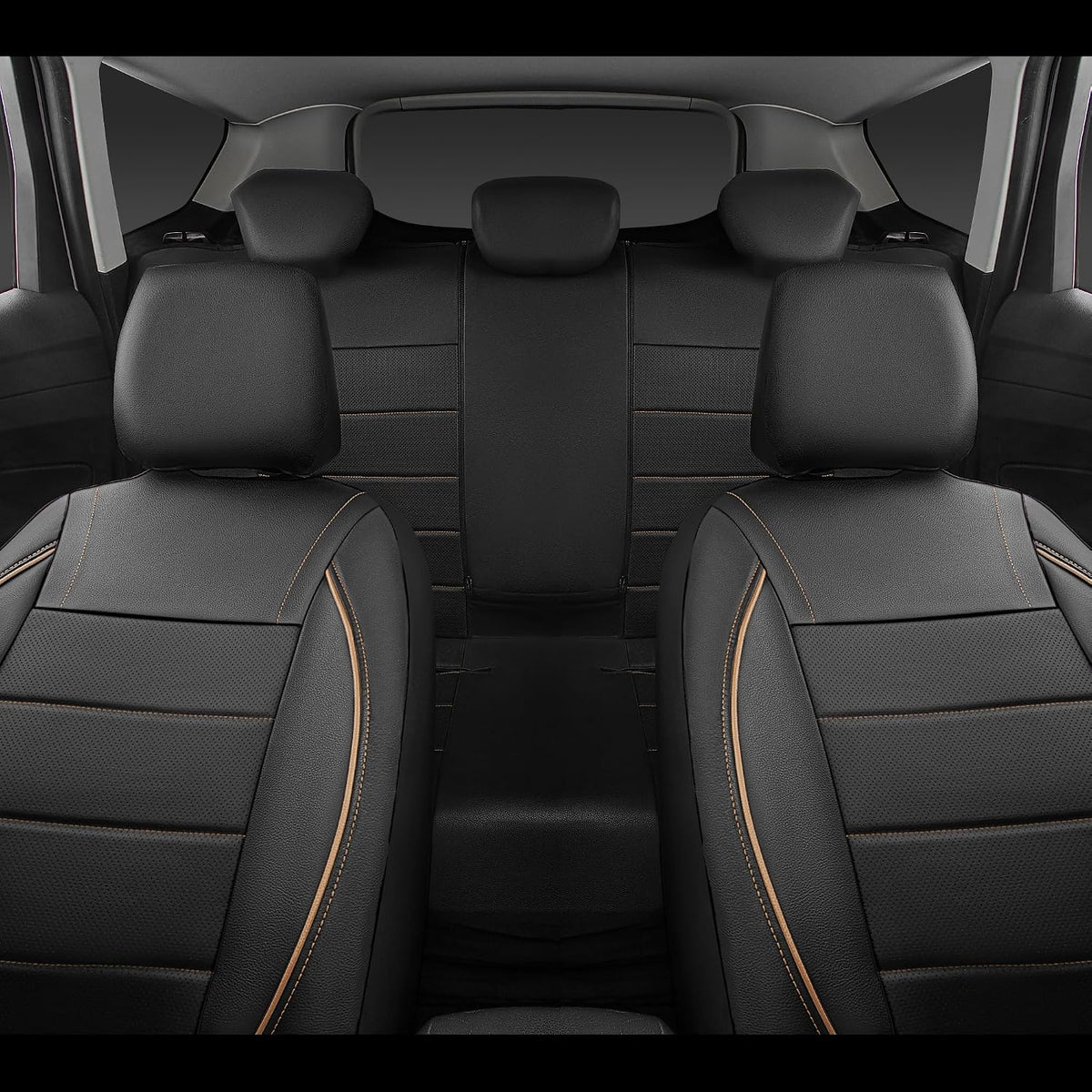 car pass universal fit piping leather car seat showing dimensions
