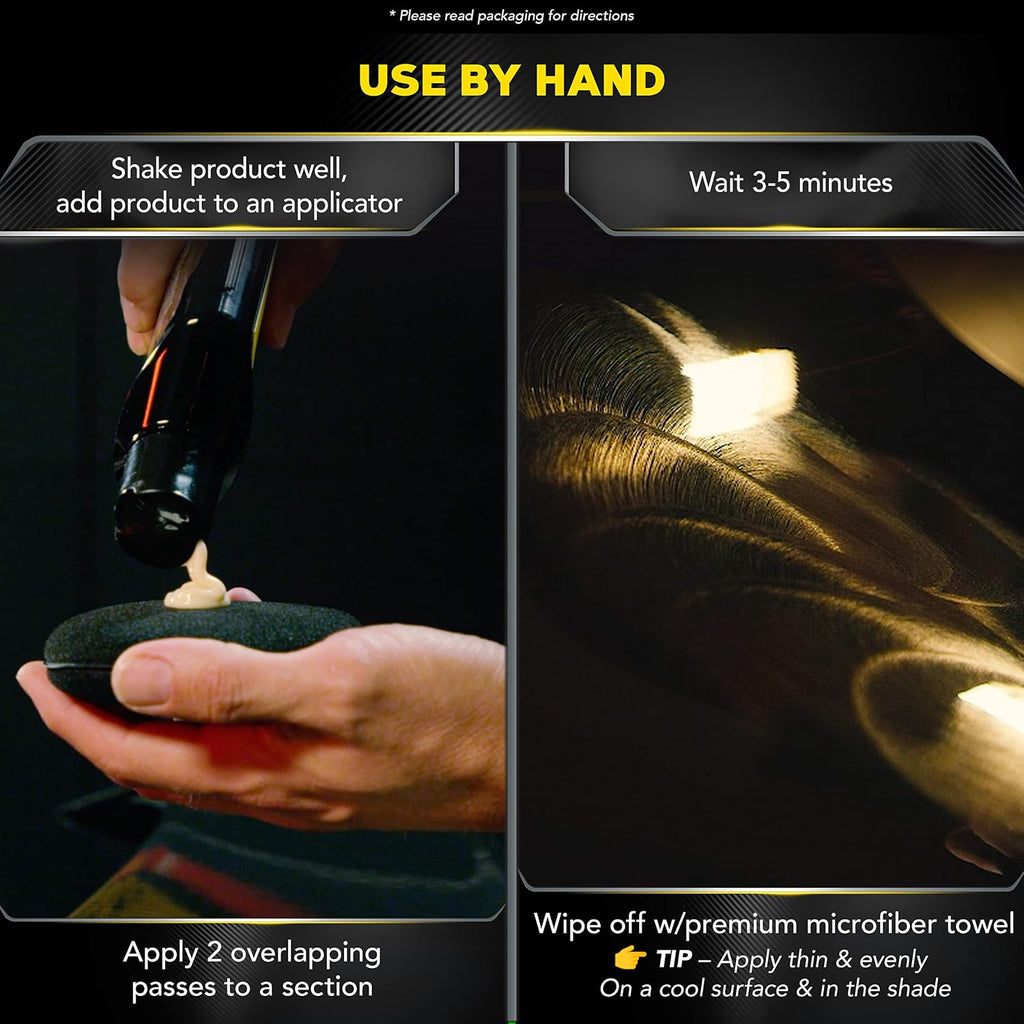 Meguiar's Ultimate Liquid Wax, Improved Liquid Car Wax Formula for Durable Protection that Shines, Premium Towel and Applicator Pad Car Accessories Included, 16 Oz Bottle