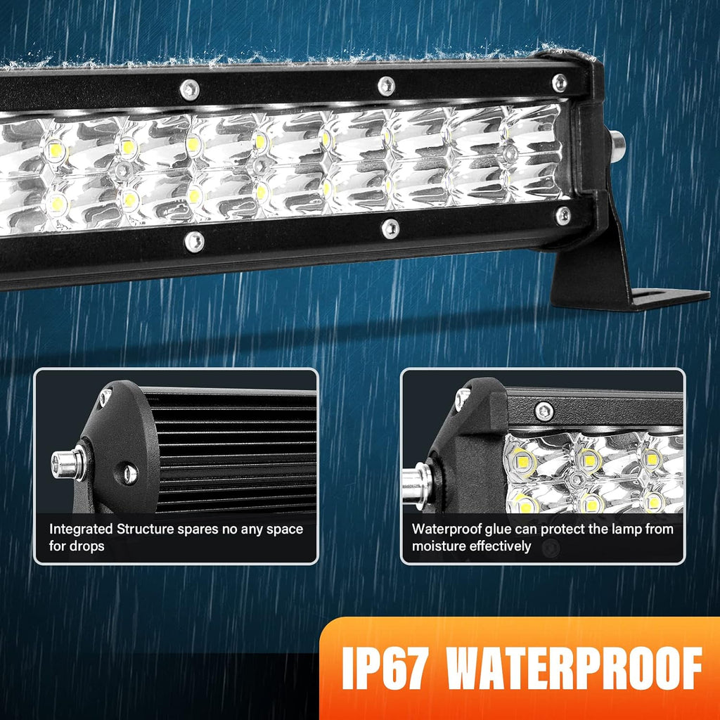 willpower 24 inch 180w led light bar 12v showing dimensions