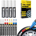 SELEAD 8-Pack White Red Yellow Blue Medium Tip Tire Markers + 4-Pack White Jumbo Wide Tip Tire Paint Pens for Car Tires Lettering